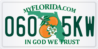 FL license plate 0605KW