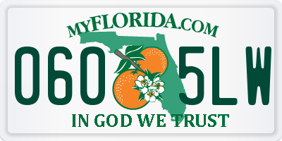 FL license plate 0605LW