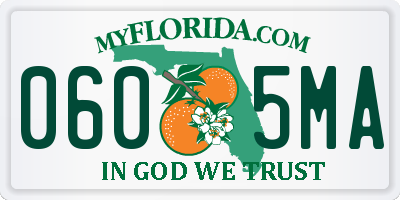 FL license plate 0605MA
