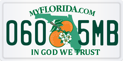 FL license plate 0605MB