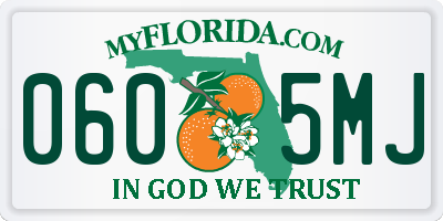 FL license plate 0605MJ