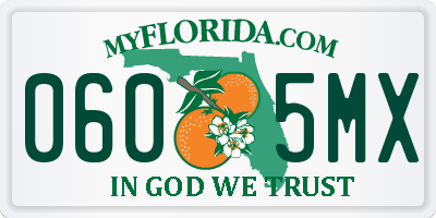 FL license plate 0605MX