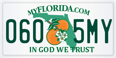 FL license plate 0605MY