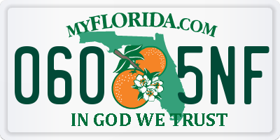FL license plate 0605NF