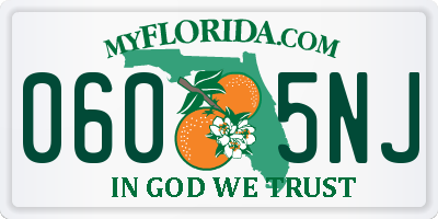 FL license plate 0605NJ