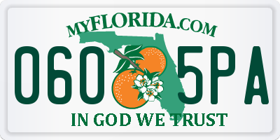 FL license plate 0605PA