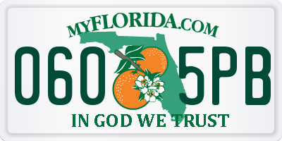 FL license plate 0605PB