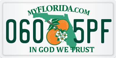 FL license plate 0605PF