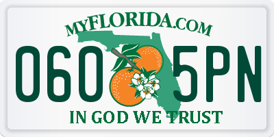 FL license plate 0605PN
