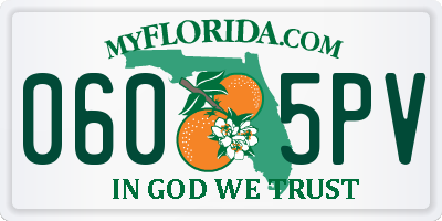 FL license plate 0605PV
