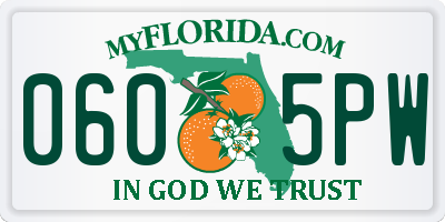 FL license plate 0605PW