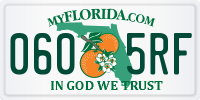 FL license plate 0605RF