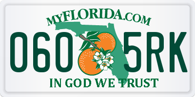 FL license plate 0605RK