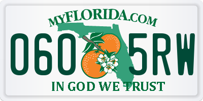 FL license plate 0605RW