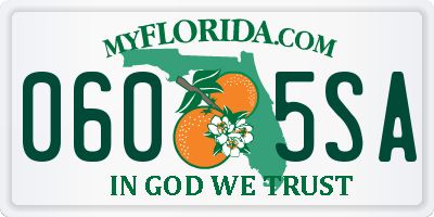 FL license plate 0605SA