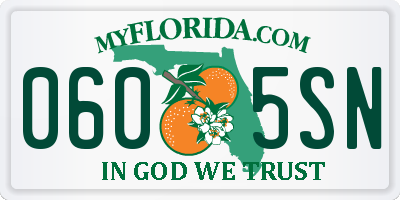 FL license plate 0605SN
