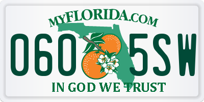 FL license plate 0605SW
