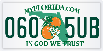 FL license plate 0605UB