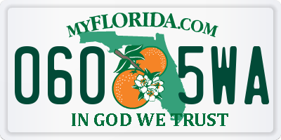 FL license plate 0605WA