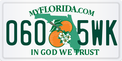 FL license plate 0605WK