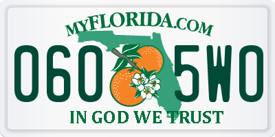 FL license plate 0605WO