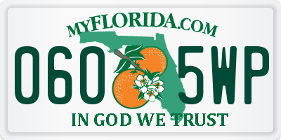 FL license plate 0605WP
