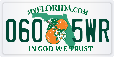 FL license plate 0605WR