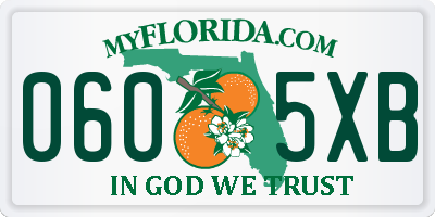 FL license plate 0605XB
