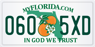 FL license plate 0605XD