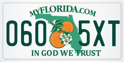 FL license plate 0605XT
