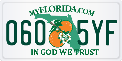FL license plate 0605YF