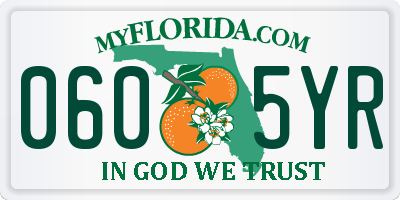 FL license plate 0605YR