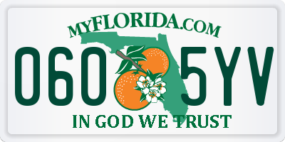 FL license plate 0605YV