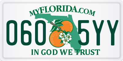 FL license plate 0605YY