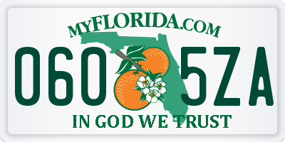 FL license plate 0605ZA