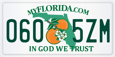 FL license plate 0605ZM