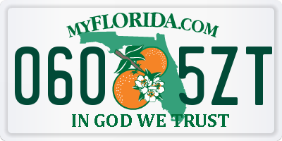 FL license plate 0605ZT