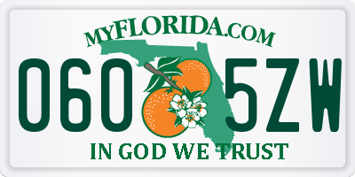 FL license plate 0605ZW