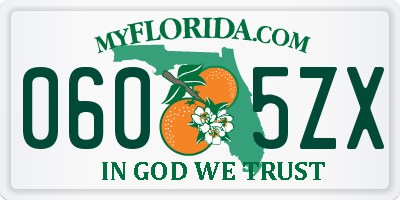 FL license plate 0605ZX