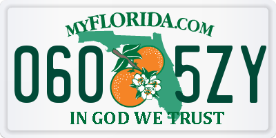 FL license plate 0605ZY