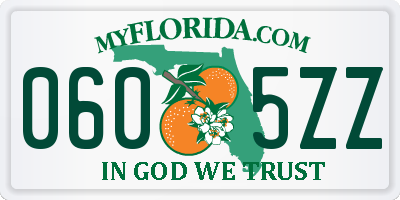 FL license plate 0605ZZ