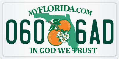 FL license plate 0606AD