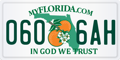 FL license plate 0606AH