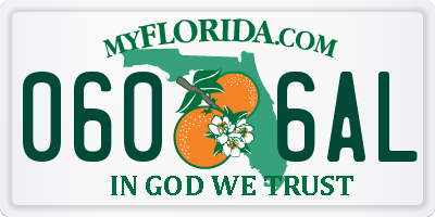FL license plate 0606AL