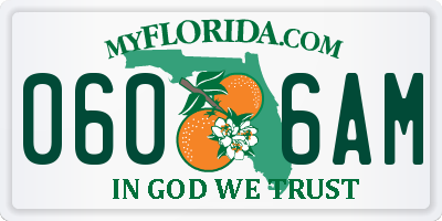 FL license plate 0606AM