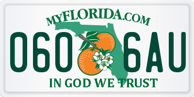 FL license plate 0606AU
