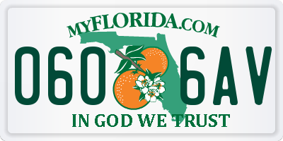 FL license plate 0606AV
