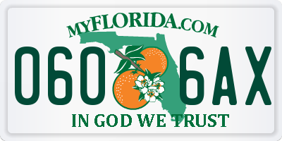 FL license plate 0606AX