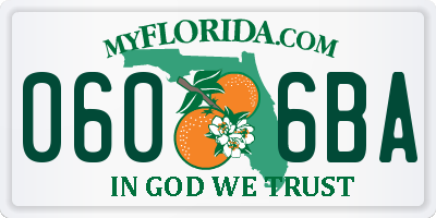 FL license plate 0606BA