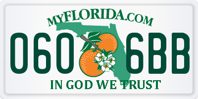 FL license plate 0606BB